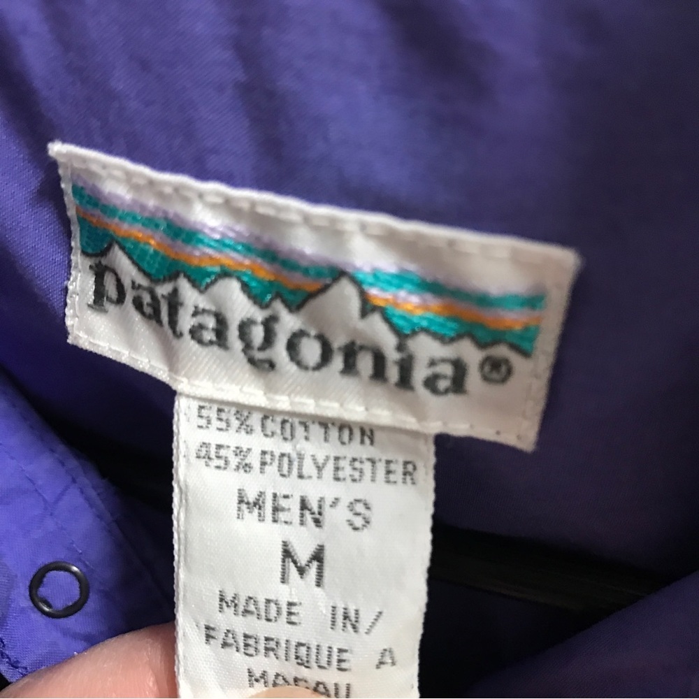 *Vintage* Patagonia Men’s bright purple snap button long sleeve shirt size M - Picture 9 of 10